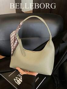 Túi đeo vai in họa tiết retro đa năng, thời trang kèm khăn quàng cổ. - màu xanh lá - Xem 2