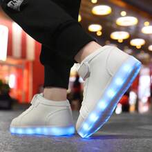 Giày phát sáng thời trang Xuân Thu, Giày thể thao LED cá tính, Giày chạy bộ phát sáng ban đêm, Giày thể thao ngoài trời cho thanh thiếu niên, Quà tặng chất lượng cao cho người trẻ tuổi, Quà sinh nhật cho thiếu niên. Chất liệu: - trắng - Xem 4