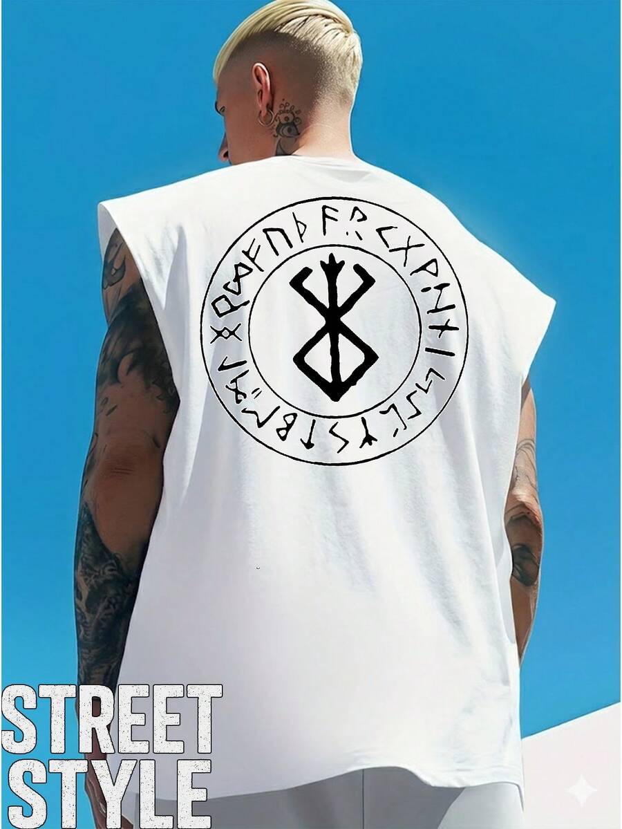 Tank Top, Men's/Women's Anime Manga Japanese Animation Fantasy Medieval Berserker Guts Dragon Slayer Geek Style Unisex 100% Cotton Top Premium Streetwear New Release Immediate Shipping Various Colors!! - 白色 - 查看 1