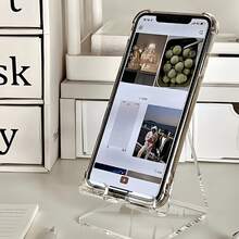 1pc Multi-Piece Boxed Desk Phone Stand - Non-Slip Base & Charging-Compatible With Smartphones/Tablets, Adjustable For Books/Journals, Compatible With Office Use, Space-Saving Phone Holder - Transparent - View 7