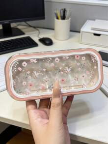 Kotak Kacamata Motif Bunga Layar Penuh Transparan, Kotak Kacamata Minus Genggam Anti-Tekanan Portabel yang Menarik, Kotak Penyimpanan Kacamata Bergaya Retro, Hadiah Liburan Lucu untuk Pria dan Wanita - Berwarna merah muda - View 4