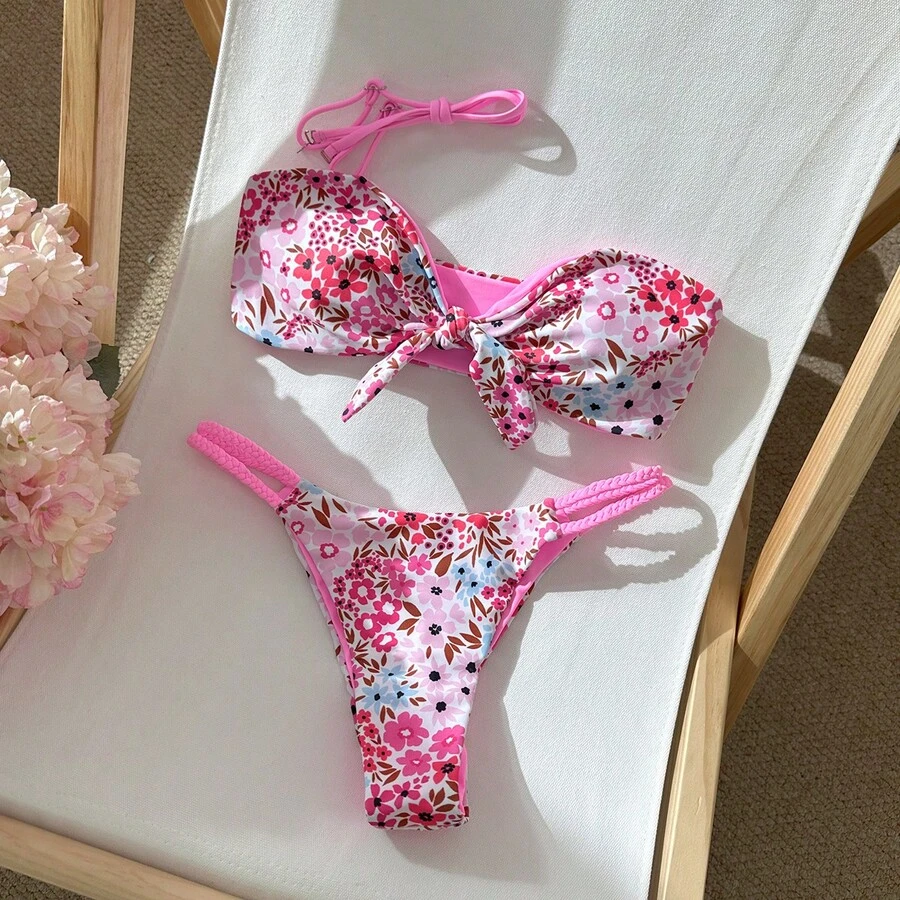 Bikini Bandeau 2 mảnh in họa tiết trái cây có thể tháo rời dành cho nữ - Nhiều màu - Xem 1