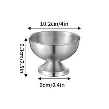 1个不锈钢冰淇淋碗，可作圣代杯、水果沙拉碗、奶茶杯、甜点杯、小吃碗、蛋糕杯 - 銀色 - 查看 9