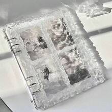 1 pieza Álbum de acrílico transparente con efecto de ondas de agua, tamaño A5, con 10 páginas interiores y 4 bolsillos para tarjetas de 3 pulgadas - Multicolor - Ver 1