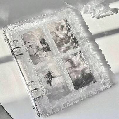 1个波浪形透明亚克力A5书架，10个内页，4个口袋，3英寸卡片相册