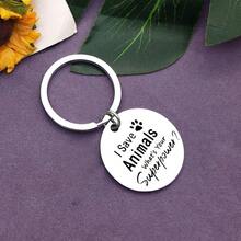 1pc Veterinarian Keychain Jewelry Appreciation Jewelry Thank You Gift For Medical Veterinary Practitioner Vet Tech Gift Animal Rescue Gifts Dog Cat Lover Jewrlry Veterinary Medicine Graduation Gift - Silver - View 3