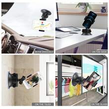 PULUZ 360度旋转吸盘夹式支架，兼容、Galaxy、HTC及其他智能手机（黑色） - 黑色 - 查看 6