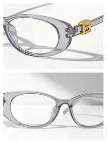 Moemton Kính thời trang trong suốt ôm sát mặt, gọng màu xám theo phong cách thập niên 2000, phù hợp với trang phục lễ hội hóa trang và lễ hội âm nhạc. - Xám - Xem 5