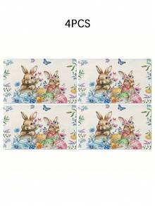 1/4/5/6/7件套复活节装饰套装，包含兔子、复活节彩蛋、复活节快乐装饰，适用于家居装饰、客厅、卧室、餐厅等，仿亚麻材质，多种尺寸可选，可作餐桌装饰、壁炉围巾、餐垫、杯垫等，是理想的家居装饰品。 - 彩色 - 查看 17