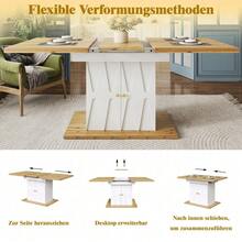 Dining Table & Chair Sets - White + MDF+Metal - View 9