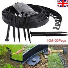 10m Garden Lawn Edging Border With 30 Plastic Stakes For Paths & Flower Beds - B - View 1