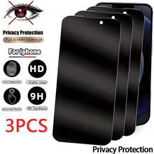 Compatible With Apple 7-17 Series, Anti-Spy Tempered Glass Screen Protector, Precise Full-Screen Cutting, Thin Edged Design Seamlessly Matches Screen Curve, Durable Glass Material With Impact-Resistant Structure - Black - View 19