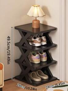 1pc 9/6/3 Tier Vertical Shoe Rack, Space Saving Narrow Shoe Organizer, Small Shoe Rack DIY Freestanding, Suitable For Entryway Closet Hallway, Easy Assembly Stable Structure, Black Plastic Material - Multicolor - View 15