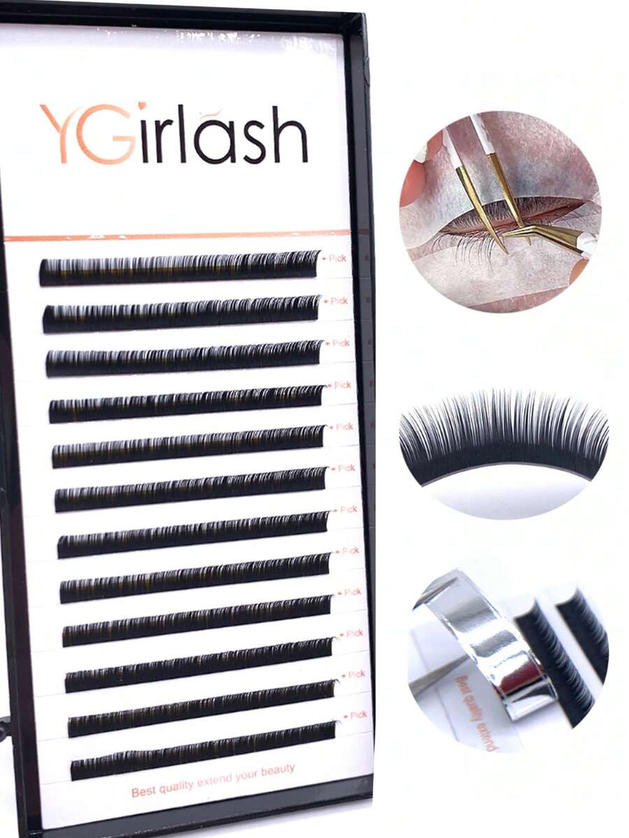 YGirlash 12 Lines B C Curl YGirlash Bottom Lashes 0.07 0.1 Thickness Silk Eyelash Extension 5mm 6mm 7mm Short Mink Lash Under Lashes Extensions Makeup Lower Eyelashes - B - View 1