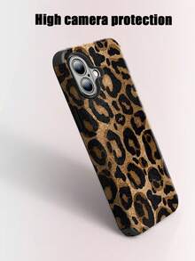 1pc Leopard Print Phone Case, Animal Element Cheetah Pattern Soft Leather Protective Phone Case, Compatible With IPhone/ Galaxy S24 Ultra, 17 Pro Max/16 Pro Max/12 Pro/13/14 Plus/15 Pro Max/16 Pro Max/11/13 Pro - Brown - View 2