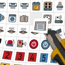 70pcs/Set Electrical Box Switch Identification Stickers - PVC Material - 70 Small Electrical Box Switch Stickers - View 11