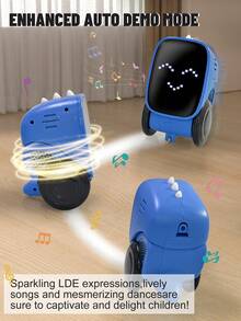 1pc Smart Programmable Remote Control Robot Toy With Music Playback, Expression & Narration Performances, Supports Coding, Automatic Demo, Rechargeable, Voice & Touch Sensors For Interactive Smart Companion & Teacher, Suitable As Birthday/Christmas/Halloween/Easter Gift For 3-12 Years Old Boys & Girls - Multicolor - View 10