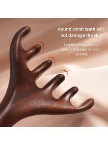 2pcs Deer Antler Comb Set | Scalp Massager And Acupressure Tool | 6-Prong Design For Head, Eye, And Face Massage | Natural Comb Helps Hair Growth, Relaxation And Stress Relief | Wellness Gift - View 5