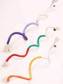 PETSIN Pet Teeth Cleaning Knotted Rope Toy, Durable Self-Entertainment Cat Toy - Multicolor - View 13