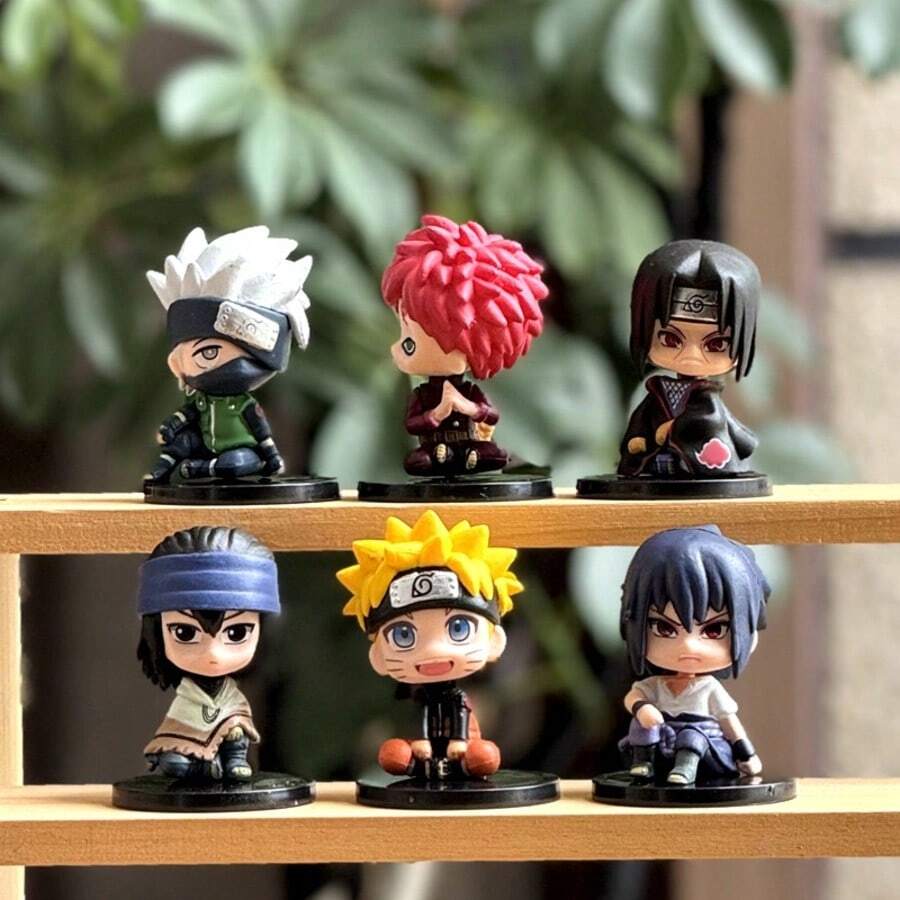 迷你Q版动漫手办 漩涡鸣人 宇智波旗木春野樱 可爱摆件 桌面摆件 收藏模型玩具 蛋糕装饰 粉丝礼物 - 彩色 - 查看 1
