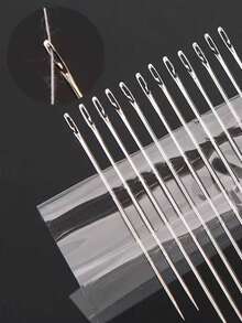 12pcs Easy Threading Hand Sewing Needles, Embroidery Needles, Sewing Needles, Household DIY Handcraft Accessories - No Need to Wear Side Hanging Needles - View 6