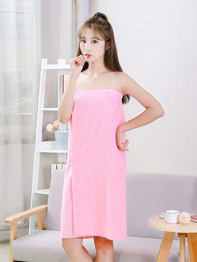 1 Piece Of Women's Super Soft Adjustable Bathrobe With The Function Of Wearable Towel Skirt, Can Quickly Dry And Lock In Temperature After Shower, Comfortable And Breathable For Spa Sauna. It Is Portable And Easy To Carry And Prevents Exposure. The Loose Version Is Equipped With Adjustable Design, Which Can Adapt To Different Shapes And Styles.