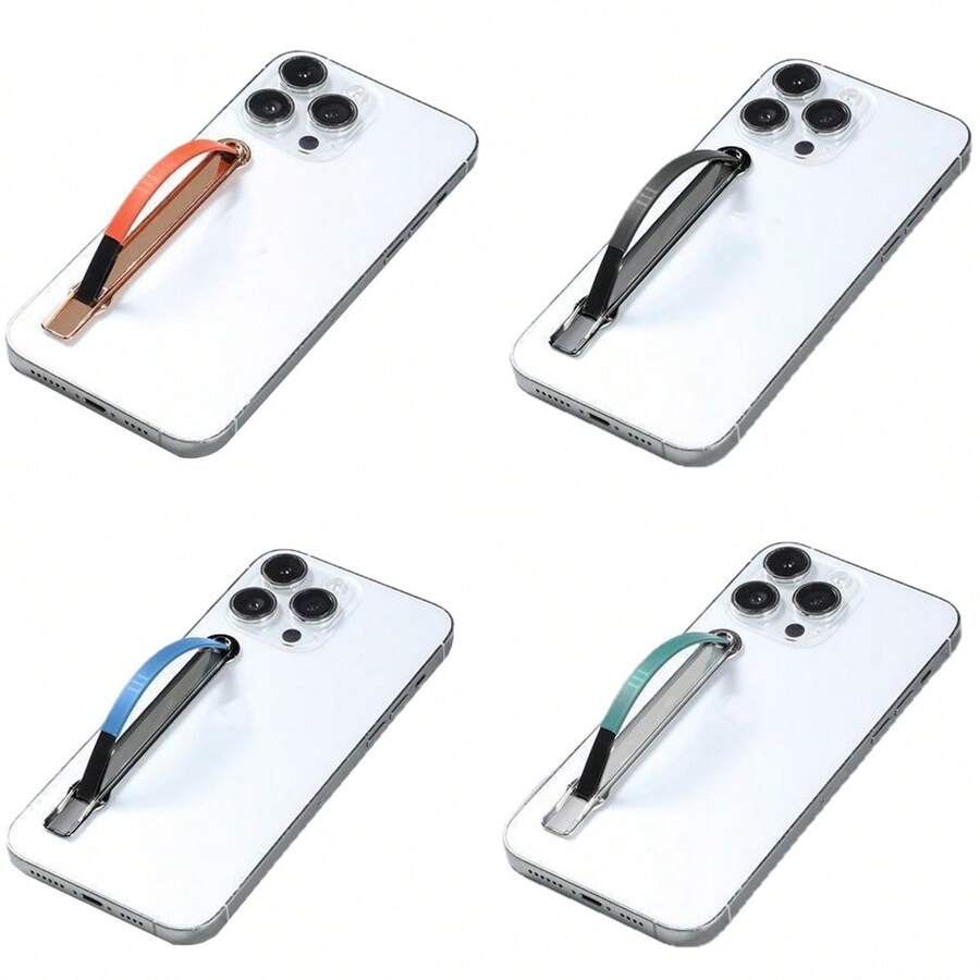 通用金属手机指环支架弹性手带腕带带支架360°旋转手机握把防摔支架 - 霧霾藍 - 查看 1