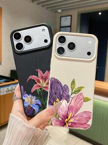 3件套花卉蝴蝶印花仿皮手机壳，粉色/白色/黑色TPU材质，防震防刮，浪漫花卉风格，夏季手机壳，可爱手机壳，花朵手机壳，兼容和Galaxy手机，适合日常使用，生日、母亲节、毕业礼物，手机配件 - 彩色 - 查看 6