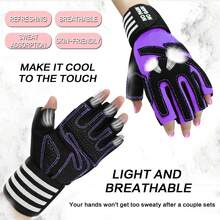 FINGER TEN Weight Lifting Gloves Gym With Wrist Support For Women Full Palm Protection Grip, Work Out Gloves Fit Pull Ups Sport Training Fitness - Purple - View 4