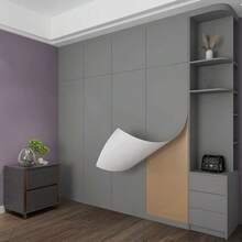 1卷哑光纹理自粘墙纸，即撕即贴，多色可移除墙面装饰，适用于橱柜、衣柜、家具、卧室和厨房翻新 - 純色 - 查看 15