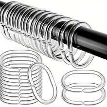 12pcs High Quality Flexible Plastic Shower Curtain Hooks - Transparent C-Shaped Rings, With Rotatable Design, Easily Slide On Shower Rod, Durable Bathroom Accessory, Shower Hooks - Multicolor - View 9