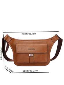 新款复古男士胸包，单肩包，大容量腰包，高端运动斜挎包 - 多色 - 查看 5