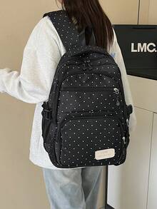 Classic Large Capacity Versatile Fashionable Backpack Set Of 3, Suitable For Graduation, Back To School, And Travel - Black - View 3