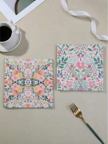 20pcs Disposable Paper Napkins, Suitable For Wedding, Banquet, Hotel And Party Table Decorations. Vintage Leaf, Flower And Bee Printed Napkins, Double-Layer Design, Ideal For Birthday, Afternoon Tea Themed Party Decorations, Party Napkins And Baby Shower - Floral Print - View 6