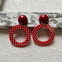 A Pair Of Stylish And Simple Polka Dot Earrings, Suitable For Women To Wear In Daily Life, At Banquets/Parties, While Traveling, On Vacation, At Music Festivals, Etc. They Make A Great Holiday And Birthday Gift For A Girlfriend/Mother, As Well As A Christmas Accessory - 波點耳環 - 1 對 - 查看 4