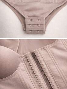 Body Shaper With Intimate Opening And Boning. - Beige - View 3