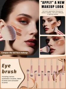 51-Piece Makeup Sponge & Brush Set, Including Brush Cleaner Bowl, Hair Band, And Facial Cleansing Puff – Complete Tool Kit For Loose Powder, Concealer, And Moisturizer; Professional Face And Eye Makeup Tools - Multicolor - View 5