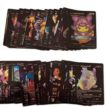55pcs Pokemon Gold Foil Trading Cards, Pokemon Anime Character Cards In Black/Silver/Gold Foil, English Anime Game Cards Creative Tabletop Game Card Set, Random Patterns - Multicolor - View 5