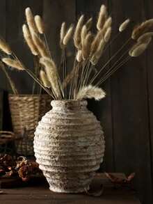 1个6.3英寸复古粗面陶瓷花瓶，经典家居装饰手工仿古花瓶，适合室内插花，复古手工家居装饰玻璃花瓶 - A - 查看 7