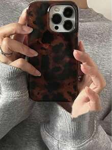 Vintage Black Brown Tortoiseshell Foil Texture Phone Case Compatible With IPhone 16 Pro Max, Apple 15, Soft Cover For 14 New, 12 Pro, 13 Pro Max, Anti-Fall Protective Cover For Women. The Color May Vary Slightly Under Different Display Angles. Waterproof Shockproof Scratch ResistantValentine's Day Gift,New  Cute Phone Case,A Gift For The One You Love - 1pc - 查看 6