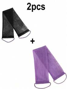 1-5件套非洲网状去角质浴巾，双面软硬去角质，有效身体磨砂，浴室背部按摩器，优质网状材质，便捷绑带设计，浴巾花纹，滋润肌肤，适合日常使用 - 多款式 - 查看 34