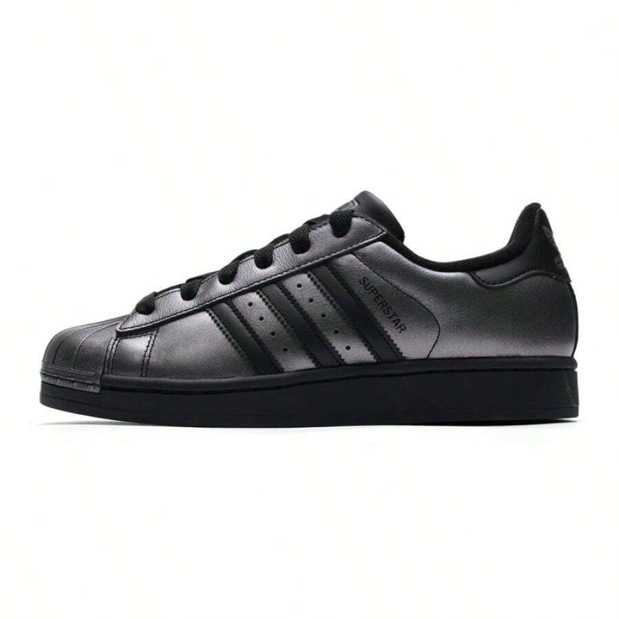 Adidas Women's SUPERSTAR II W Sneakers, Lightweight & Comfortable Casual Daily Shoes, Low-Top Skateboard Shoes IH1598 - Black/Light Metallic Iron Grey - View 1