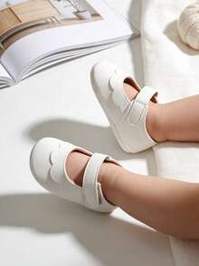 Infant/Toddler Girls' Mary Jane Shoes, PU Leather Soft Bottom Anti-Slip Princess Dress Shoes With Bow, Wedding Party Anti-Slip Princess Wedding Dress Shoes - White - View 4