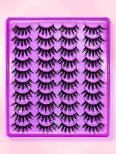 anlinnet 20 Pairs Cartoon Cat Eye False Eyelashes, Faux Mink Lashes, Fox Eye Lashes, Natural Full Eye Lashes, Cosplay & Travel Makeup Essential