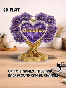 Customized Acrylic Plaque - Personalized Mother's Day Gift For Mom, Grandma - Grandma's Love Never Ends - Perfect Birthday Thank You Gift For Grandma - Warm Family Decor - Text And Background Can Be Changed - As Shown - View 8