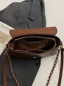 时尚百搭复古通勤女式单肩斜挎包 - 彩色 - 查看 9