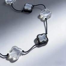 Queen - Long Four-Leaf Necklace With Natural Stones - Boho Chic Fashion 7-4 - 隨機的 - 查看 2