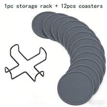 6个装硅胶杯垫，带不锈钢支架，可重复使用且易于清洁 - 完美保护桌子和露台家具免受水渍和痕迹的侵害 - 非常适合家用，可搭配杯子、马克杯和饮料使用，硅胶杯垫，圣诞装饰 - 彩色 - 查看 16