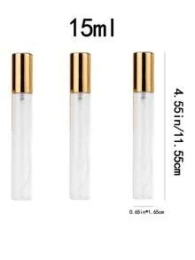 15ml Clear Glass Perfume Sample Bottle With Gold Pump Head, Mini Fine Mist Sprayer, Portable Essential Oil Spray Bottle, Empty Bottle, Facial Mist, Moisturizing Bottle, Travel Size Cosmetic Container, Refillable Bottle, Clean And Hygienic, Essential For Travel And Business - 彩色 - 查看 18