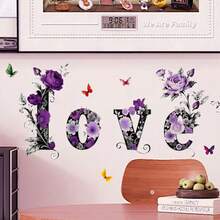 1件 2026 MS-JR015-016 新款个性化 LOVE 盛开牡丹花蝴蝶墙贴，适用于卧室、橱柜、客厅 - 多色 - 查看 6
